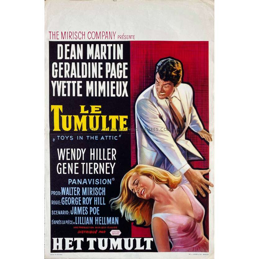 LE TUMULTE Affiche de cinéma belge- 35x55 cm. - 1963 - Dean Martin, George Roy Hill