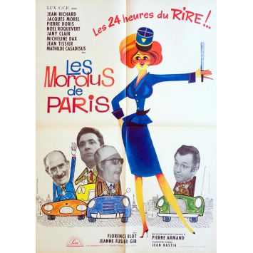 LES MORDUS DE PARIS Affiche de film60x80 - 1965 - Jean Richard, Jacques Morel, tour eiffel