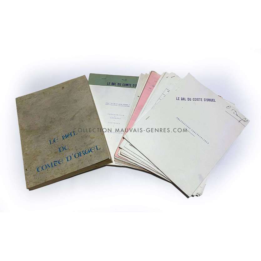 LE BAL DU COMTE D'ORGEL Scénario français 163p - 21x30 cm. - 1970 - Jean-Claude Brialy, Marc Allégret