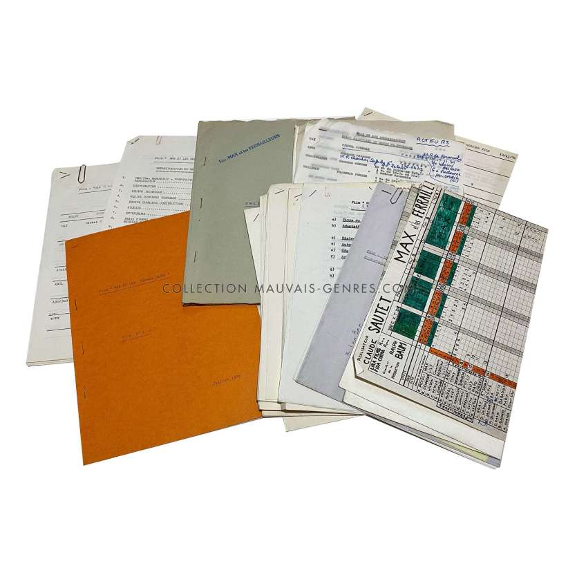 MAX AND THE JUNKMEN French Production Documents- 9x12 in. - 1971 - Michel Piccoli, Claude Sautet