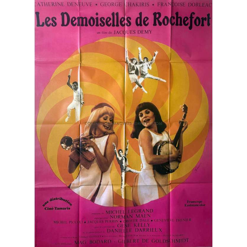 THE YOUNG GIRLS OF ROCHEFORT French Movie Poster- 47x63 in. - 1967/R1980 - Catherine Deneuve, Jacques Demy