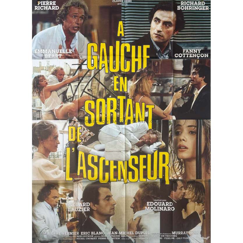 A GAUCHE EN SORTANT DE L'ASCENSEUR French Movie Poster- 47x63 in. - 1988 - Pierre Richard, Edouard Molinaro