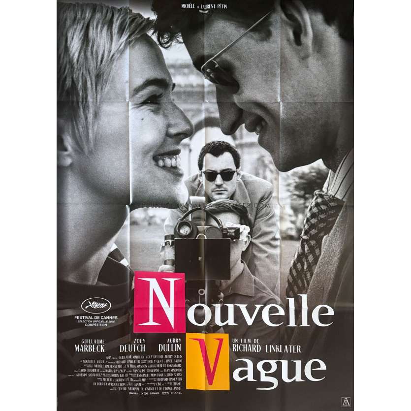 NOUVELLE VAGUE (2025) French Movie Poster- 47x63 in. - 2025 - Guillaume Marbeck, Richard Linklater