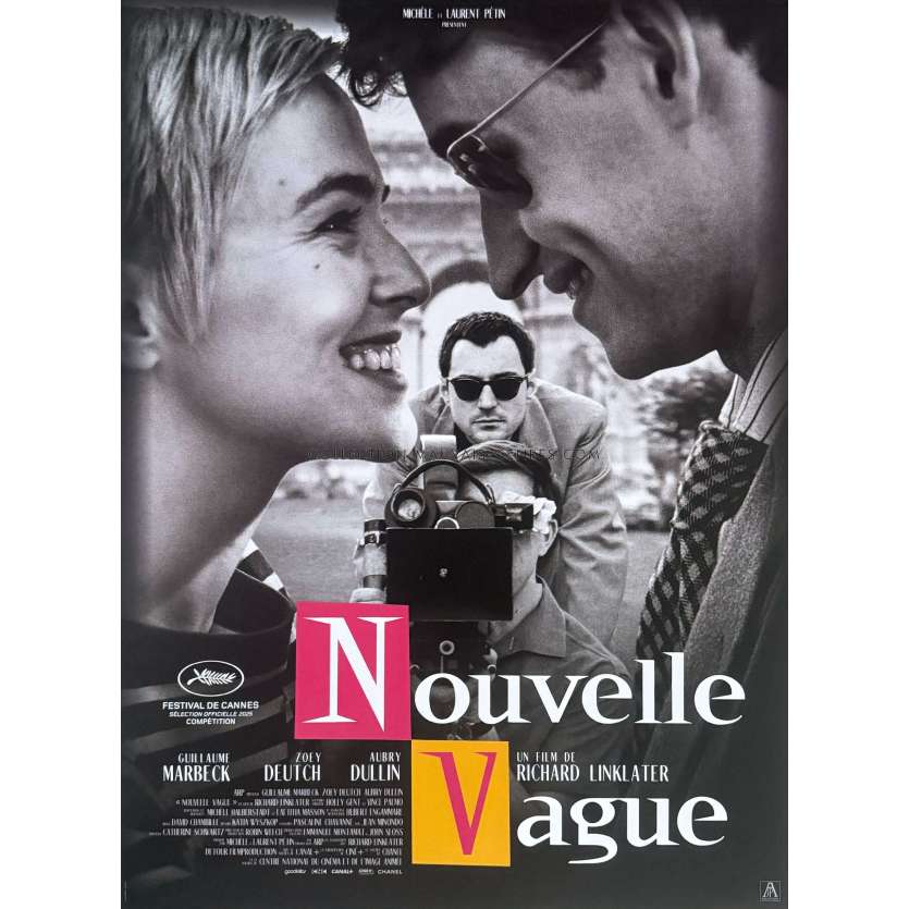 NOUVELLE VAGUE (2025) Affiche de cinéma - 40x54 cm. - 2025 - Guillaume Marbeck, Richard Linklater