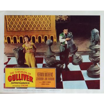 3 WORLDS OF GULLIVER US Lobby Card N3 11x14 - 1960 - Ray Harryhausen, Kerwin Mathews