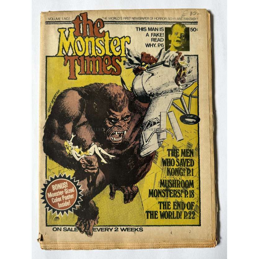THE MONSTER TIMES Magazine Vol 1 - NO.1, 32p - 9x12 in. - 1972 - Nosferatu, King Kong