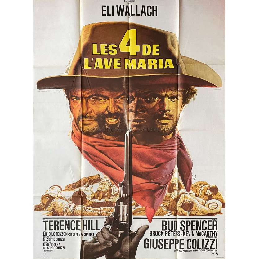 LES QUATRE DE L'AVE MARIA Affiche de cinéma- 120x160 cm. - 1968 - Terence Hill, Giuleppe Colizzi