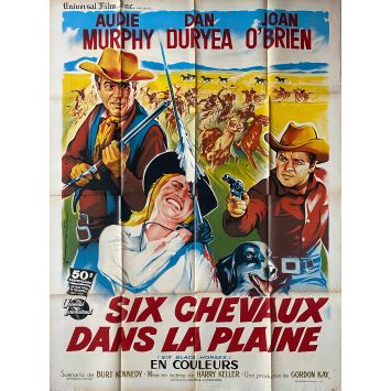 SIX CHEVAUX DANS LA PLAINE Affiche de cinéma- 120x160 cm. - 1962 - Audie Murphy, Harry Keller