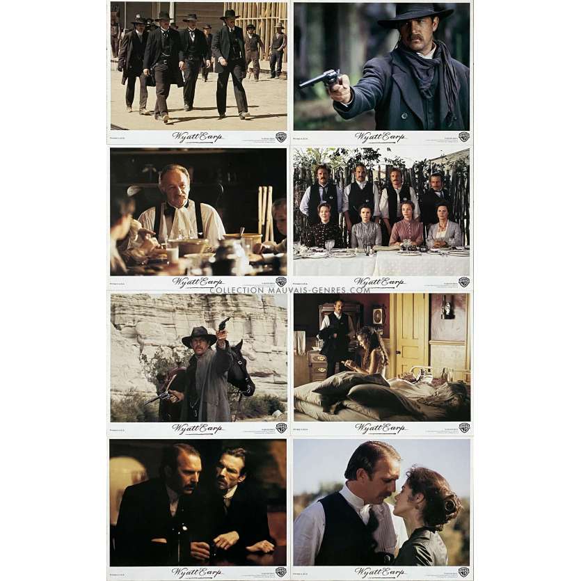 WYATT EARP Photos de film x8 - 20x25 cm. - 1994 - Kevin Costner, Lawrence Kasdan