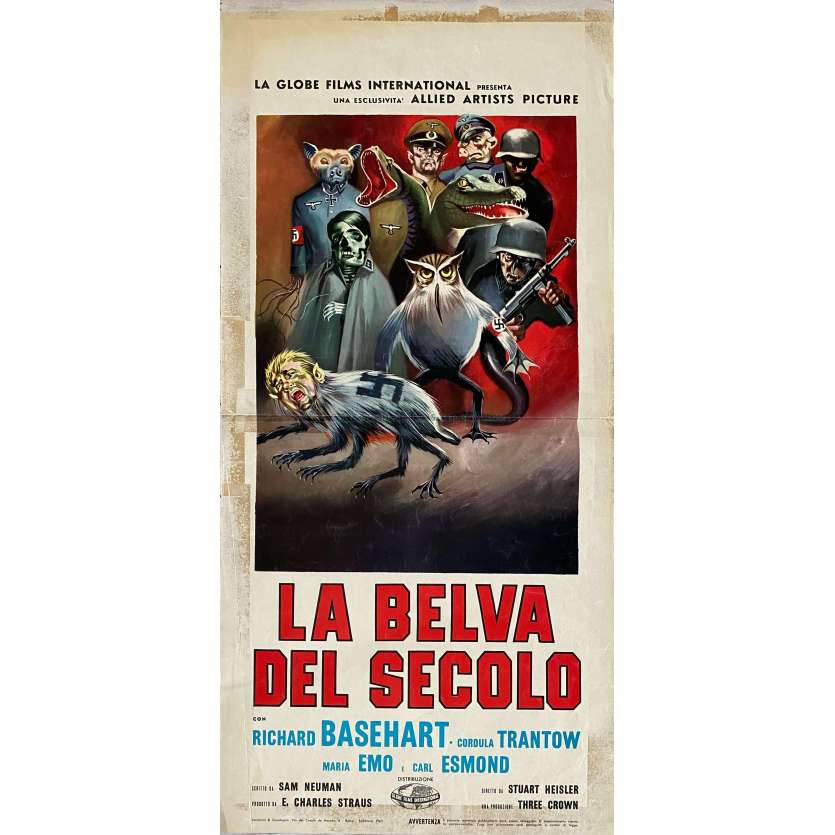 HITLER Movie Poster- 13x28 in. - 1962 - Richard Basehart, Stuart Heisler