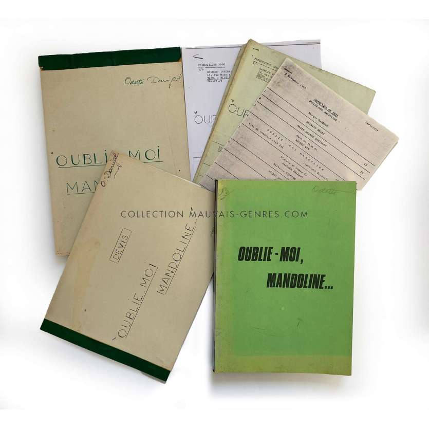 OUBLIE-MOI MANDOLINE Scénario 152p - 21x30 cm. - 1976 - Bernard Menez, Michel Wyn