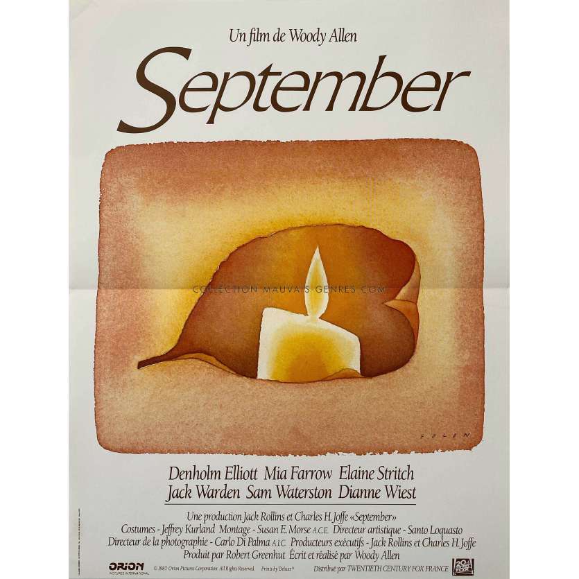 SEPTEMBER Affiche de film- 40x54 cm. - 1987 - Elaine Stritch, Woody Allen