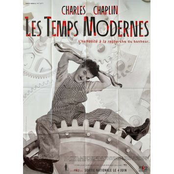 LES TEMPS MODERNES Affiche de film- 120x160 cm. - 1936/R2000 - Paulette Goddard, Charles Chaplin