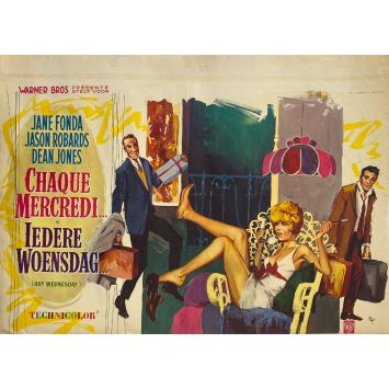 CHAQUE MERCREDI Affiche de film- 35x55 cm. - 1966 - Jane Fonda, Robert Ellis Miller