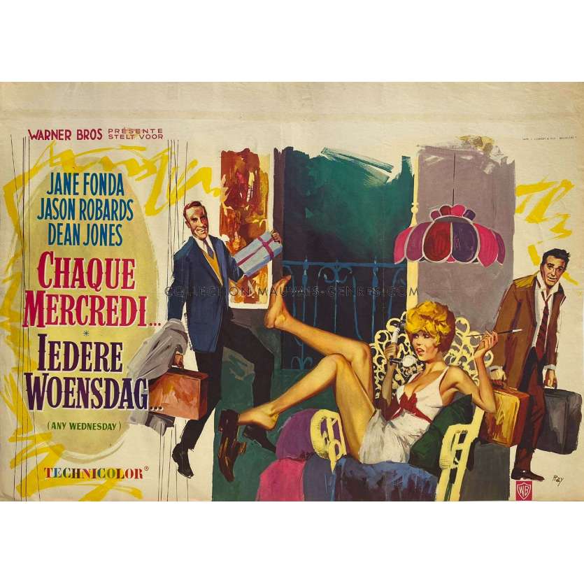 CHAQUE MERCREDI Affiche de film- 35x55 cm. - 1966 - Jane Fonda, Robert Ellis Miller