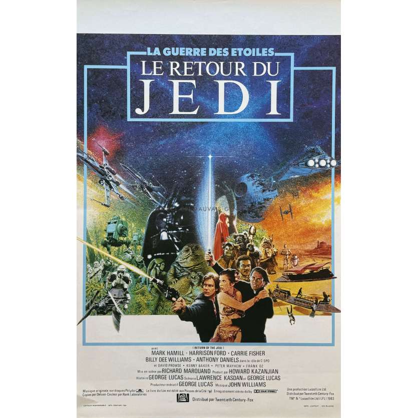 STAR WARS - LE RETOUR DU JEDI Affiche de cinéma- 35x55 cm. - 1983 - Harrison Ford, Richard Marquand