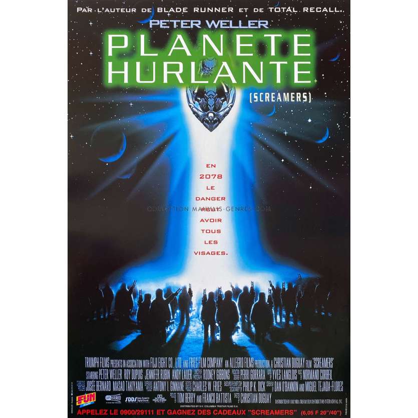 PLANETE HURLANTE Affiche de film- 32x50 cm. - 1995 - Peter Weller, Chritian Duguay