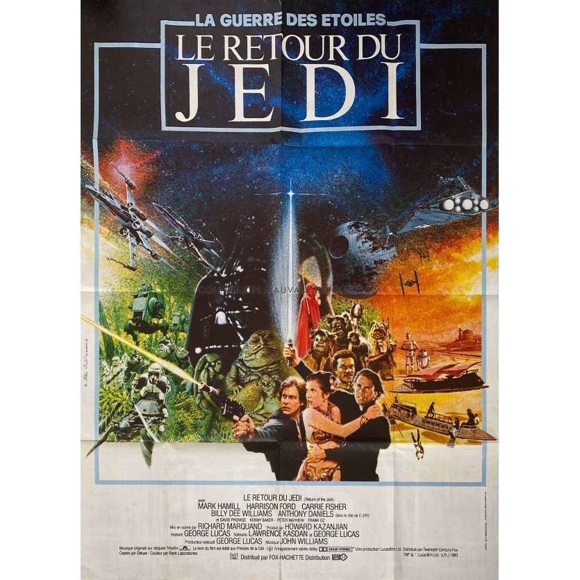 STAR WARS - THE RETURN OF THE JEDI Original Movie Poster 1st Rel- 47x63 in. - 1983 - Harrison Ford