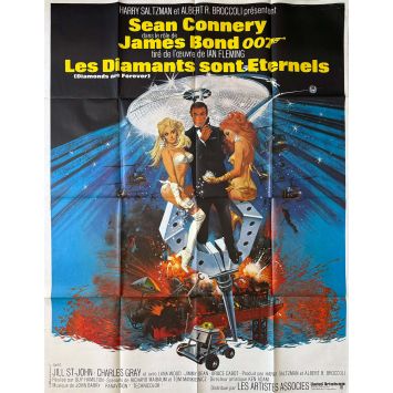 LES DIAMANTS SONT ETERNELS Affiche de film 1ère Sortie - 120x160 cm. - 1971 - James Bond, Sean Connery