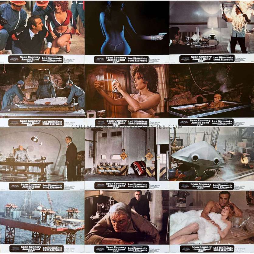 DIAMONDS ARE FOREVER Lobby Cards x12 - Set B - 9x12 in. - 1971 - James Bond, Sean Connery