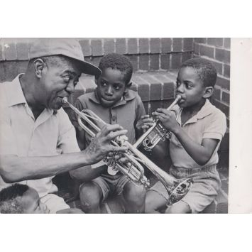 LOUIS ARMSTRONG Photo de presse TV- 13x18 cm. - 1974 - Jazz, Agip