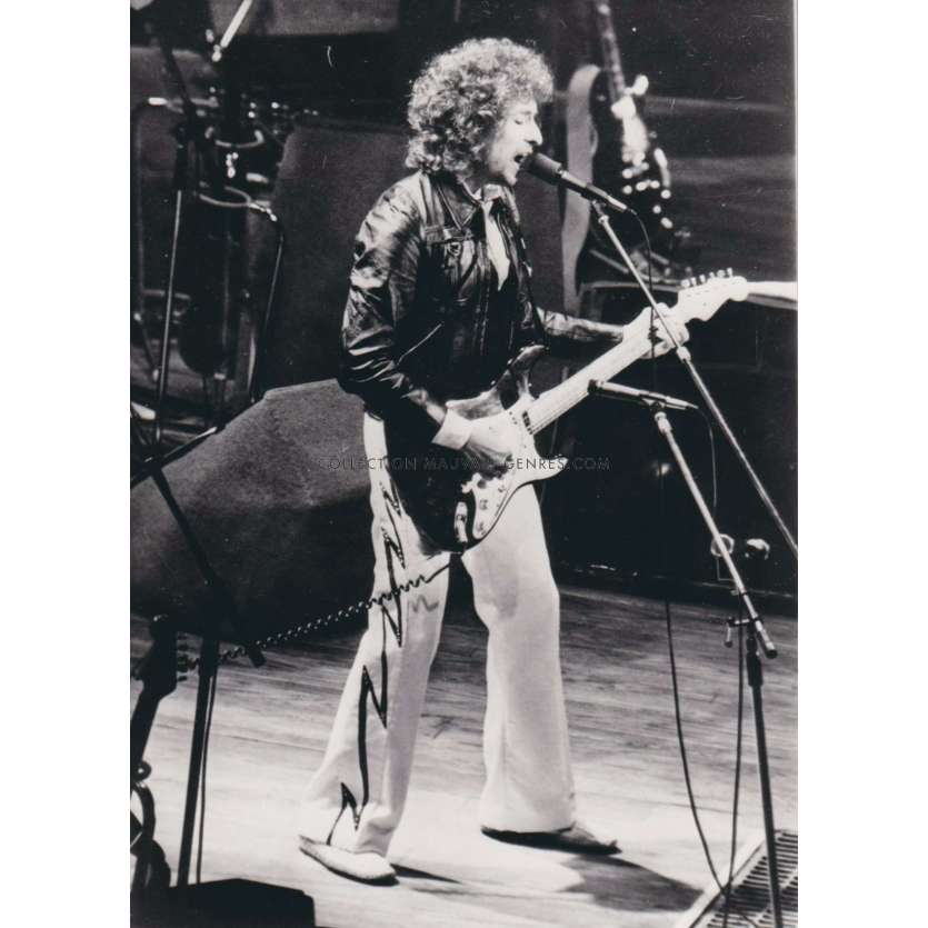 BOB DYLAN Photo de presse TV- 13x18 cm. - 1981 - TF1 - Rock'n Roll, Agip