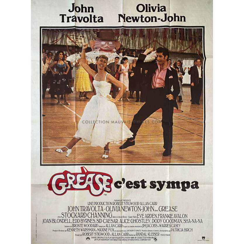 GREASE Affiche de film- 120x160 cm. - 1978 - Randal Kleiser, John Travolta
