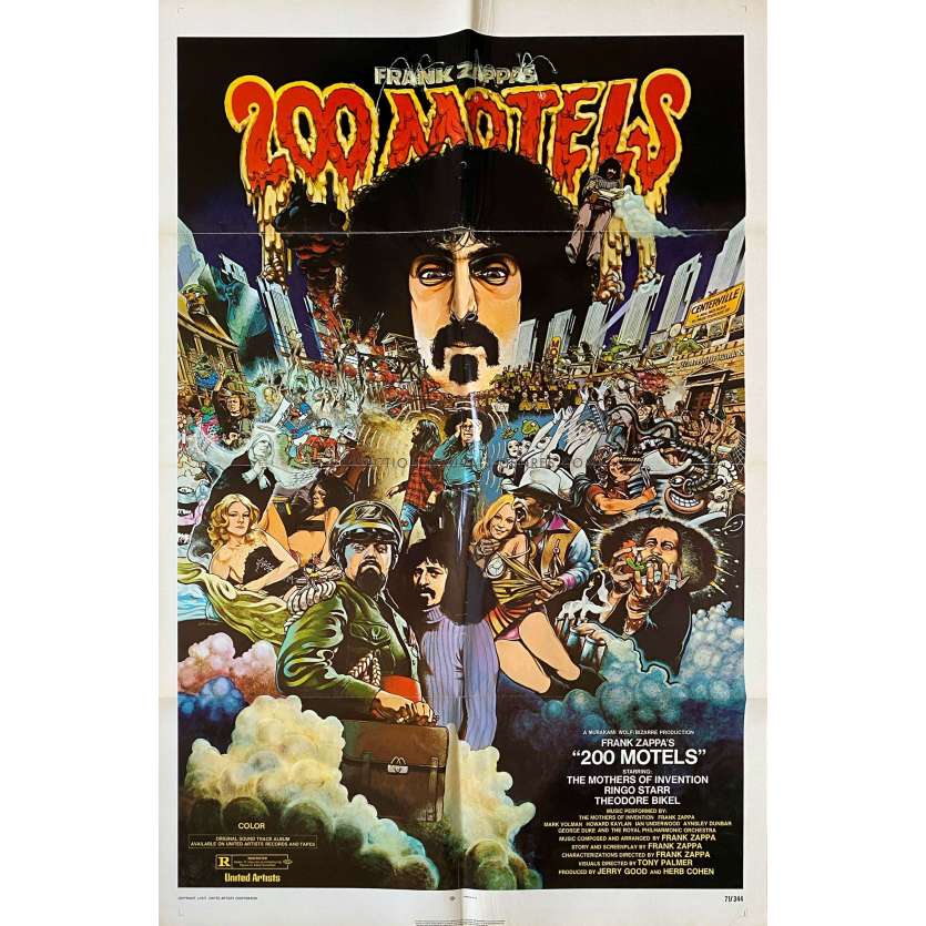 200 MOTELS Affiche de film- 69x104 cm. - 1971 - Frank Zappa, Psychedelic