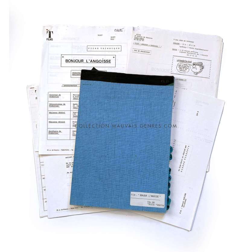 BONJOUR L'ANGOISSE Bible de production français- 21x30 cm. - 1988 - Michel Serrault, Pierre Tchernia