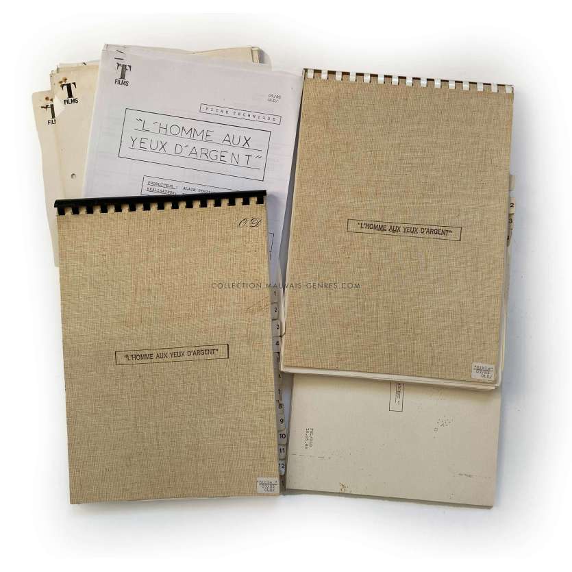 L'HOMME AUX YEUX D'ARGENT French Production Bible- 9x12 in. - 1985 - Alain Souchon, Pierre Granier-Deferre