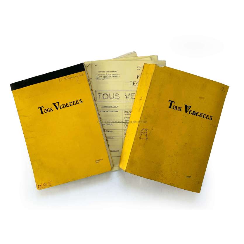 TOUS VEDETTES French Movie Script- 9x12 in. - 1980 - Leslie Caron, Michel Lang