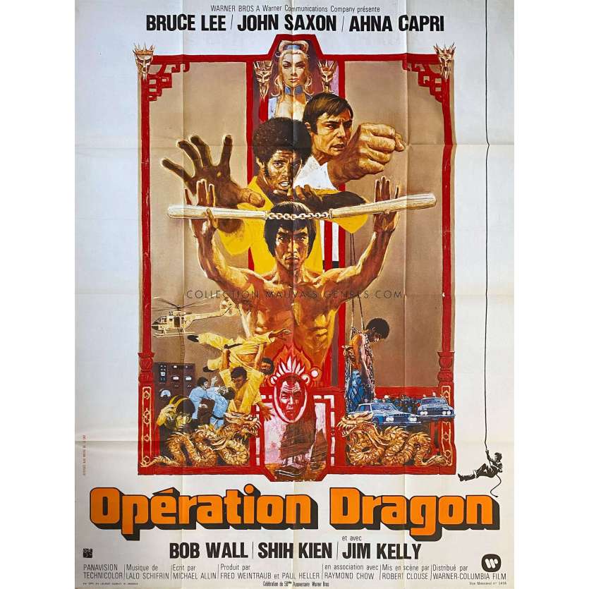 OPERATION DRAGON Affiche de cinéma- 120x160 cm. - 1973 - Robert Clouse, Bruce Lee