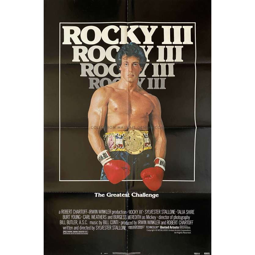 ROCKY 3 Affiche de cinéma- 69x104 cm. - 1982 - Mr. T, Sylvester Stallone