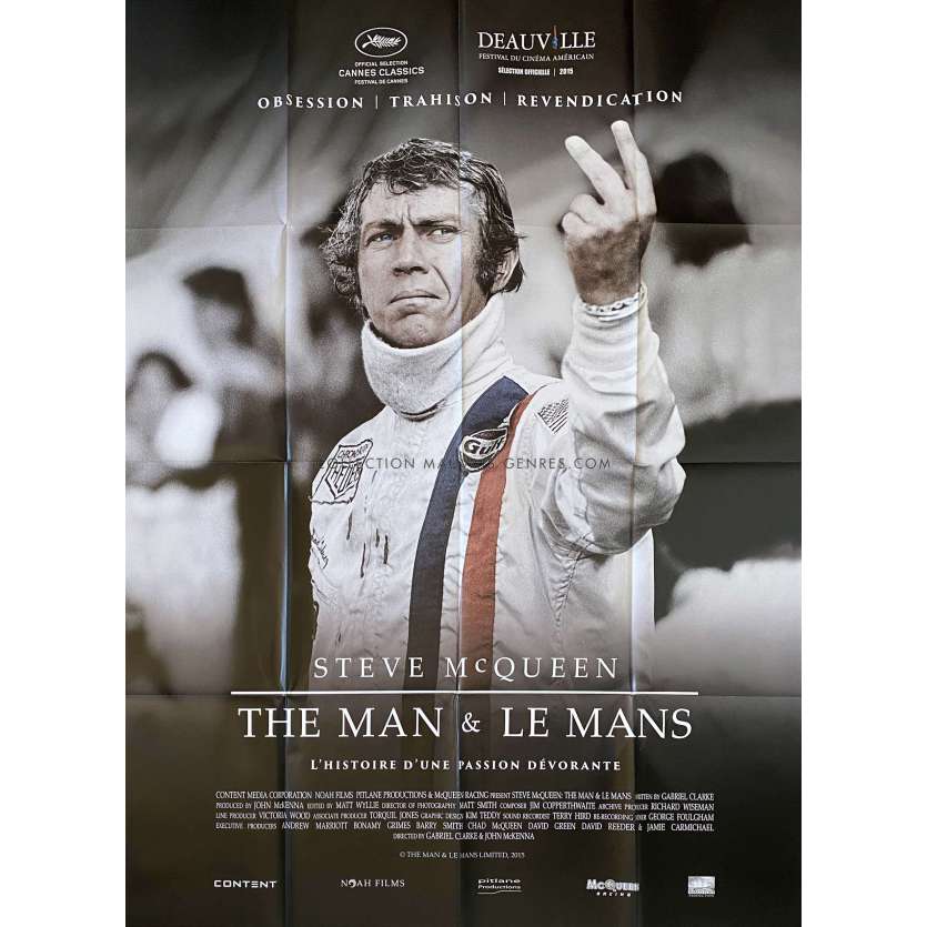 STEVE MCQUEEN THE MAN & LE MANS French Movie Poster- 47x63 in. - 2015 - Steve McQueen, Gabriel Clarke