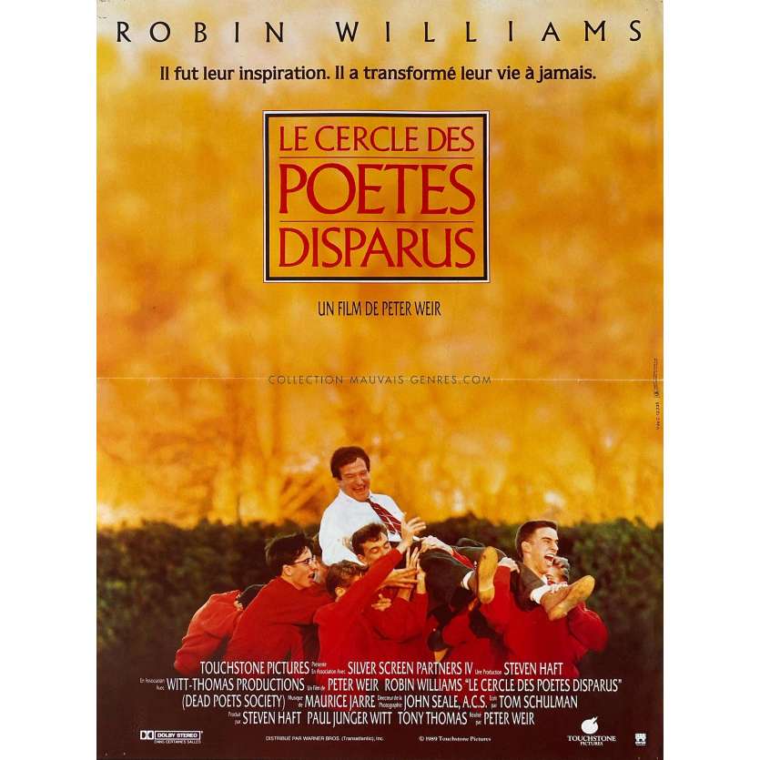 LE CERCLE DES POETES DISPARUS Affiche de film- 40x54 cm. - 1989 - Peter Weir, Robin Williams