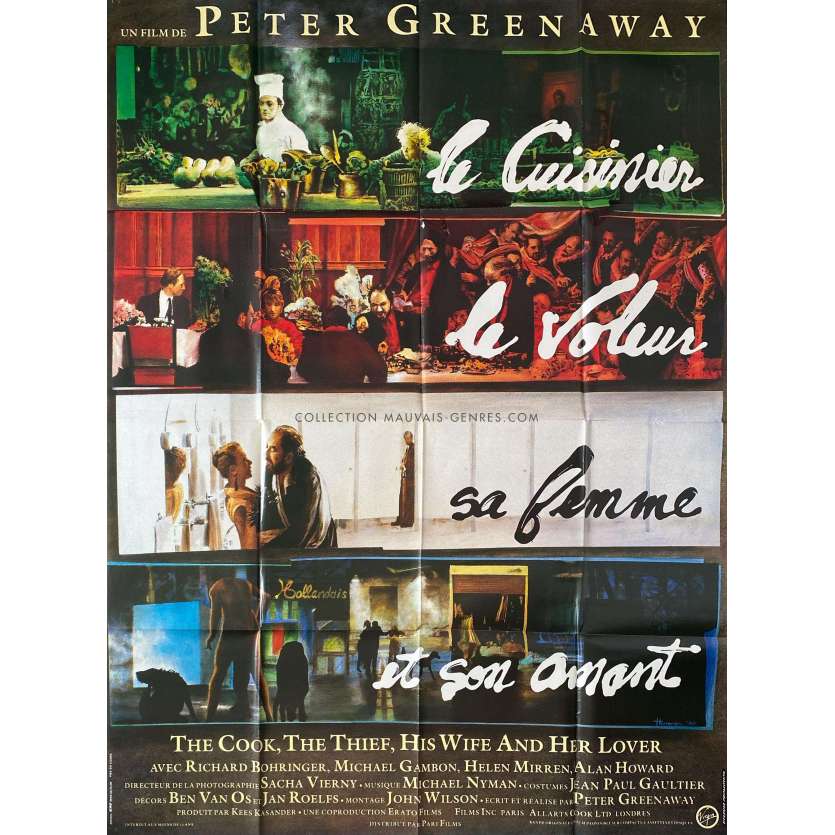 LE CUISINIER LE VOLEUR SA FEMME ET SON AMANT Affiche de cinéma- 120x160 cm. - 1989 - Michael Gambon, Peter Greenaway