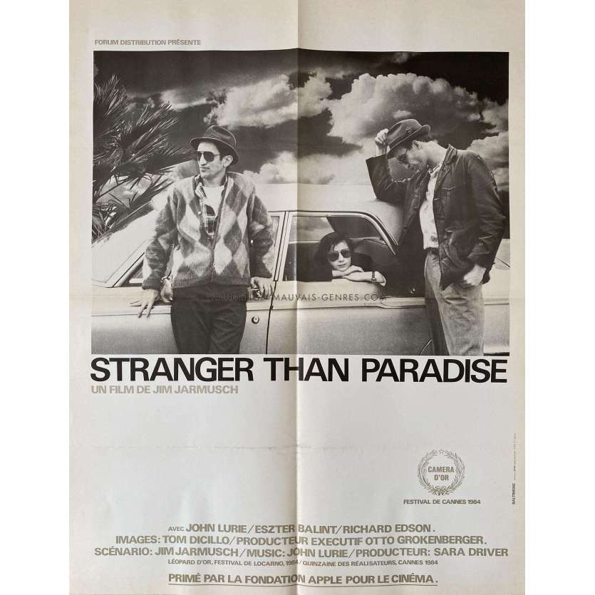 STRANGER THAN PARADISE French Movie Poster- 23x32 in. - 1984 - John Lurie, Jim Jarmusch