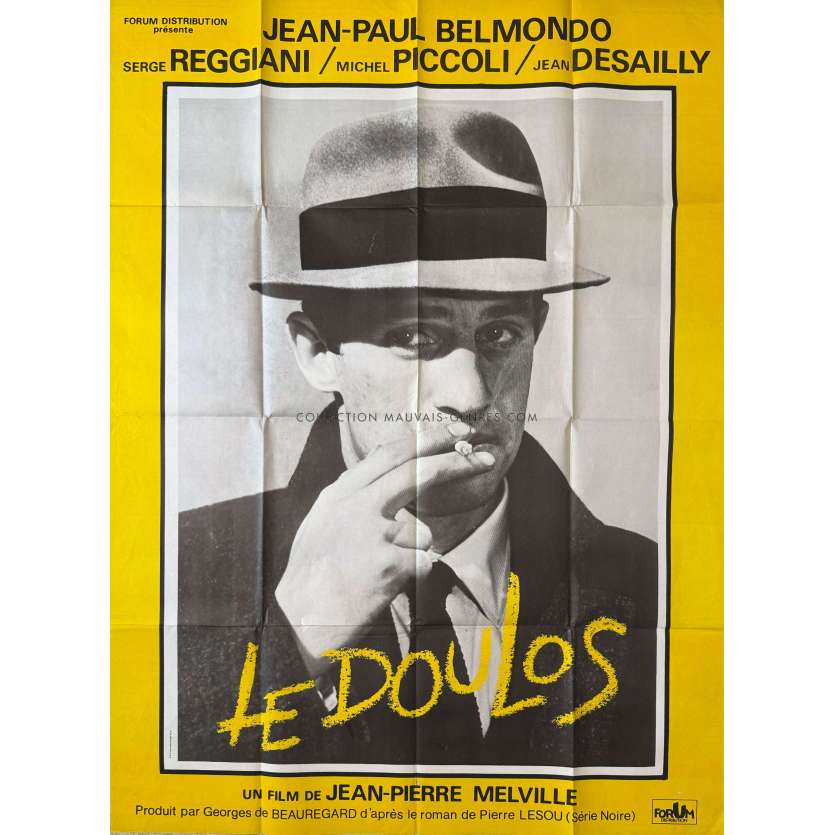 LE DOULOS / THE FINGER MAN French Movie Poster- 47x63 in. - 1962/R1980 - Jean-Paul Belmondo, Jean-Pierre Melville