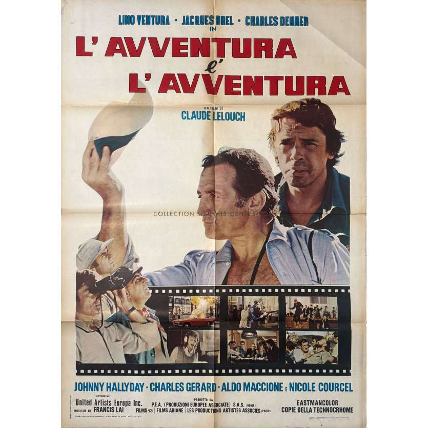 MONEY MONEY MONEY Italian Movie Poster- 39x55 in. - 1972 - Lino Ventura, Claude Lelouch
