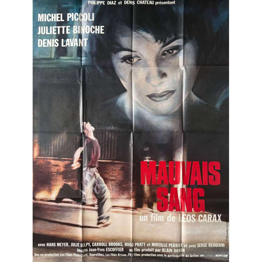 MAUVAIS SANG Affiche de cinéma- 120x160 cm. - 1986 - Juliette Binoche, Leos Carax