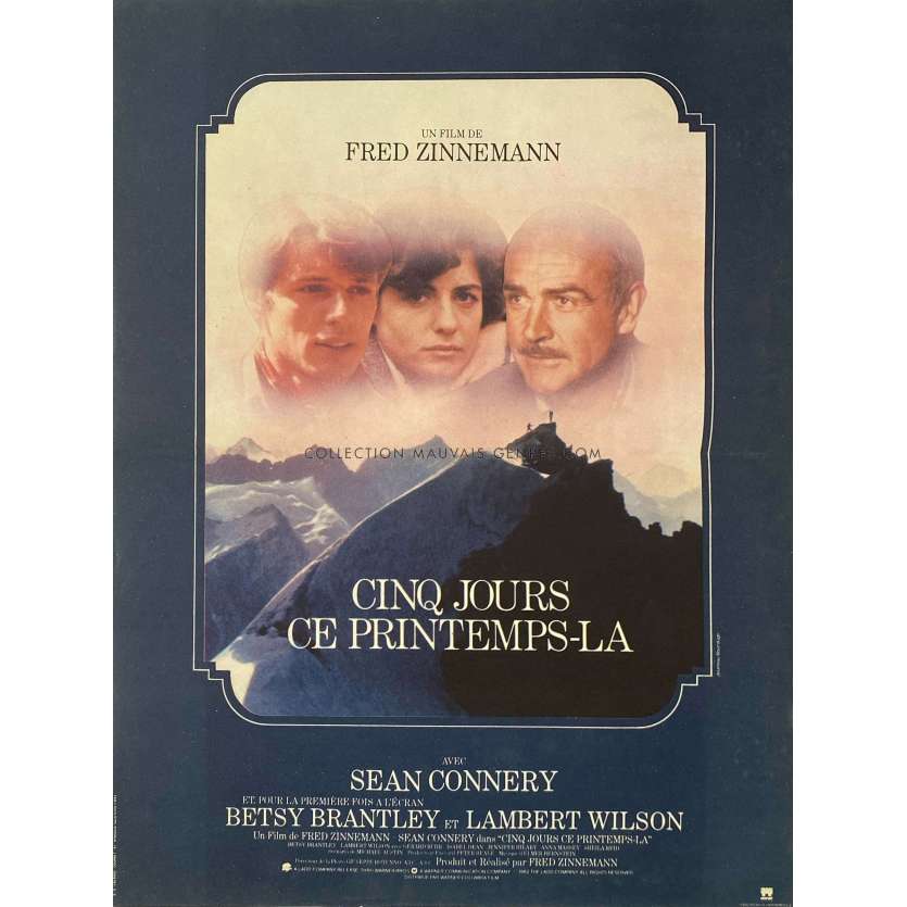 CINQ JOURS CE PRINTEMPS LA Affiche de cinéma- 40x54 cm. - 1982 - Sean Connery, Fred Zinnemann