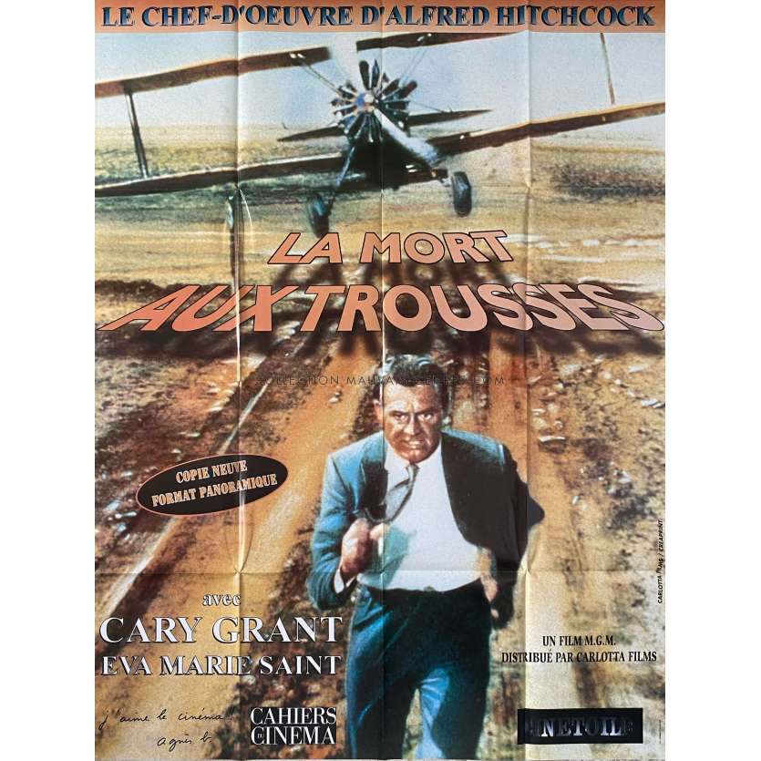 NORTH BY NORTHWEST French Movie Poster- 47x63 in. - 1959/R1990 - Cary Grant, Alfred Hitchcock