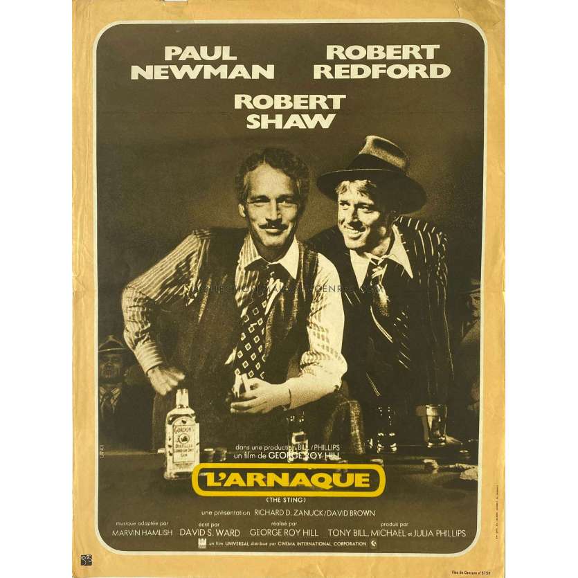 THE STING French Movie Poster- 15x21 in. - 1973 - Paul Newman, George Roy Hill