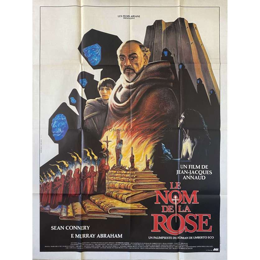 LE NOM DE LA ROSE Affiche de cinéma- 120x160 cm. - 1987 - Sean Connery, Jean-Jacques Annaud