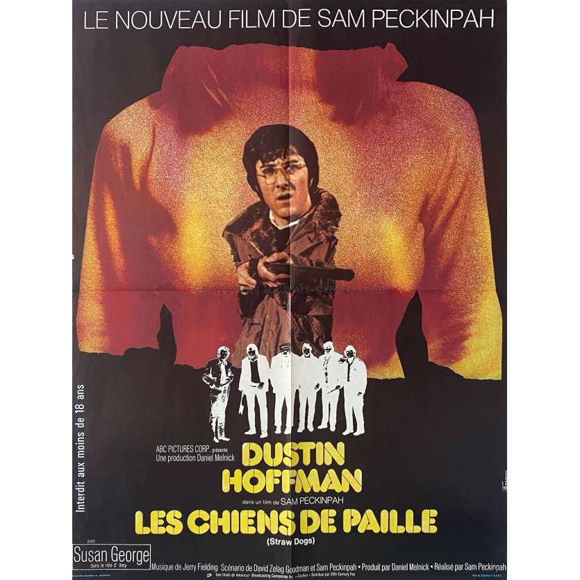 LES CHIENS DE PAILLE Affiche de cinéma- 60x80 cm. - 1971 - Dustin Hoffman, Sam Peckinpah