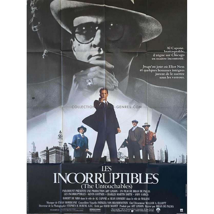 THE UNTOUCHABLES French Movie Poster- 47x63 in. - 1987 - Kevin Costner, Brian de Palma