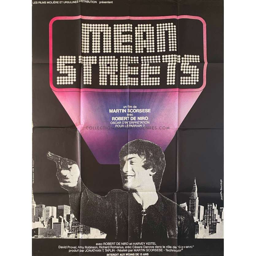 MEAN STREETS Affiche de cinéma- 120x160 cm. - 1973 - Robert de Niro, Martin Scorsese