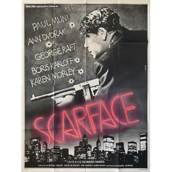 SCARFACE (1932) Affiche de cinéma- 120x160 cm. - 1932/R1970 - Paul Muni, Howard Hawks