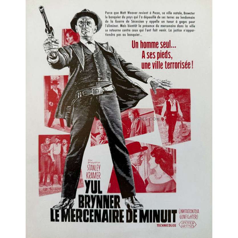 LE MERCENAIRE DE MINUIT Synopsis 2p - 21x30 cm. - 1964 - Yul Brynner, Richard Wilson