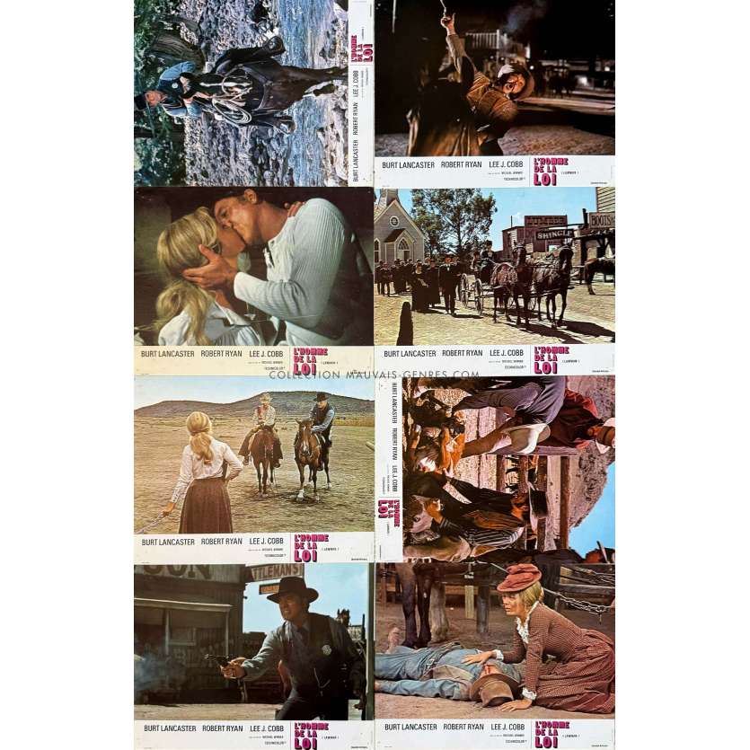 LAWMAN French Lobby Cards x8 - 9x12 in. - 1971 - Burt Lancaster, Michael Winner
